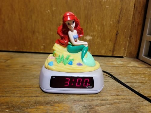Ariel Mermaid Kids Digital Alarm Clock Fantasma Night Light Girls Disney VTG