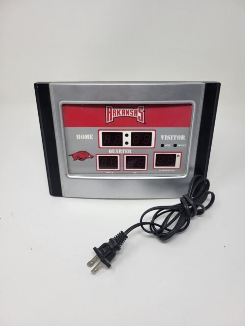 Arkansas Razorbacks Scoreboard Alarm Clock Sports TESTED & WORKING 6.5 X 9".