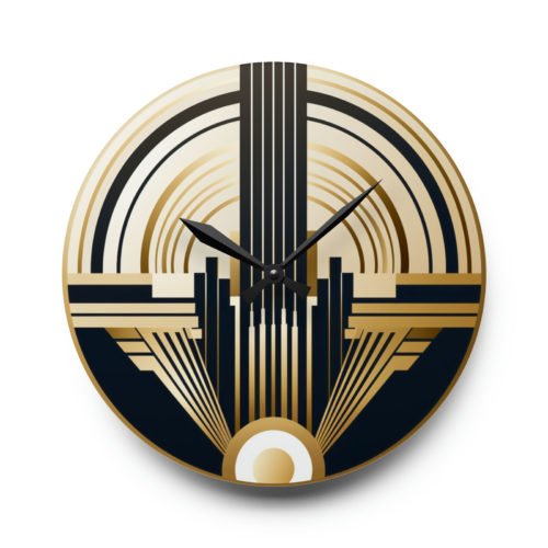 Art Deco Style, Retro Art Deco, Acrylic Wall Clock