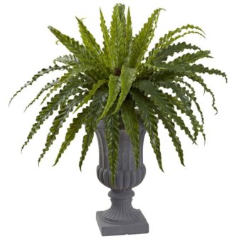 Artificial Birds Nest Fern with Urn