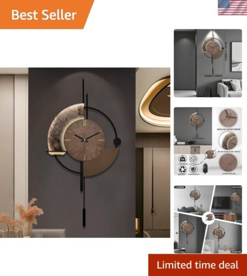 Artistic 16.5" x 31.5" Wall Clock with Pendulum - Perfect Gift for Any Occasion