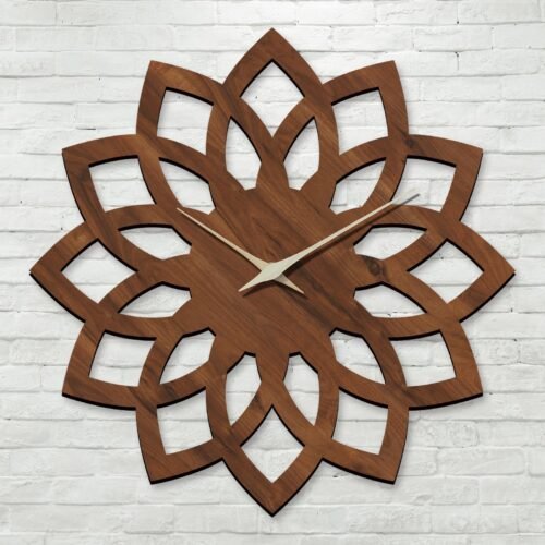 Artistic openwork carving large wooden wall clock, unique quartz wall clocks