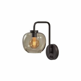 Ashton 12.5 in. Black Wall Lamp