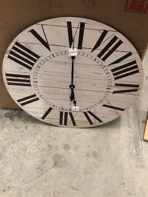 Aspire Home Accents 5865 Estelle French Country Wall Clock with Shiplap Face