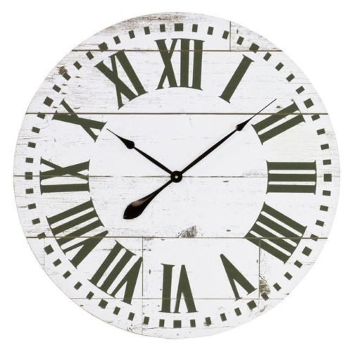 Aspire Home Accents 5872 Lisette French Country Wall Clock with Shiplap Face