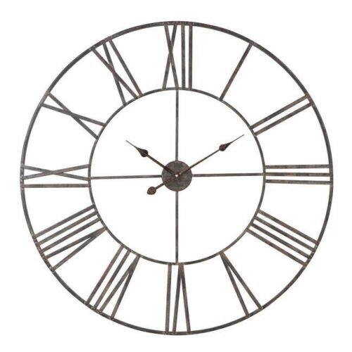 Aspire Home Accents 7807 Solange Round Metal Wall Clock Gray - 36 in.
