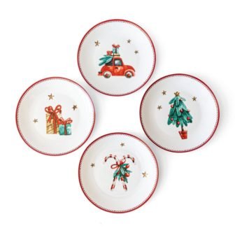 Assorted Holiday Appetizer Plates (Set of 4)