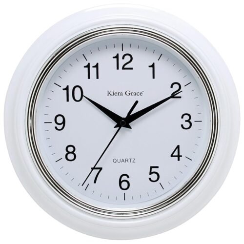 Aster Round Wall Clock, 10" x 10", White