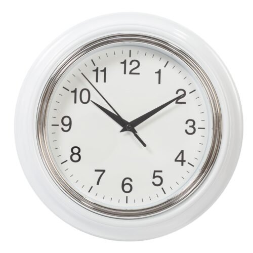 Aster Round Wall Clock 10" x 10" White