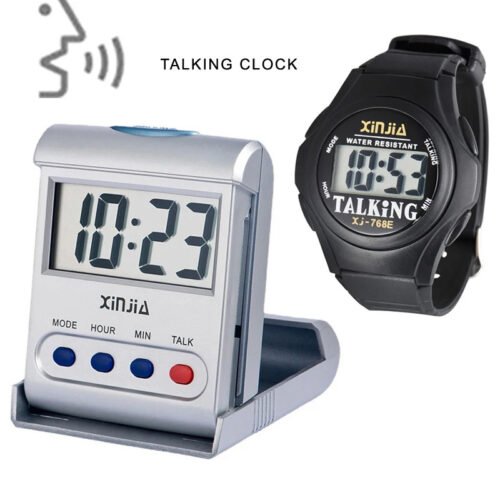 A Talking Clock that Speaking the Time. Digital Alarm Clock and Watch for the Bl