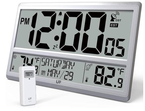 Atomic Clock 4.5″ Numbers, Digital Atomic Wall Clock Never Needs Silver, NEW
