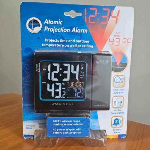 Atomic Alarm Clock Projection IN/OUT Temp La Crosse Technology K86326 - Open Box