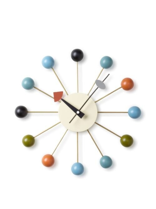 Atomic Ball Wall Clock, Multi Multicolor