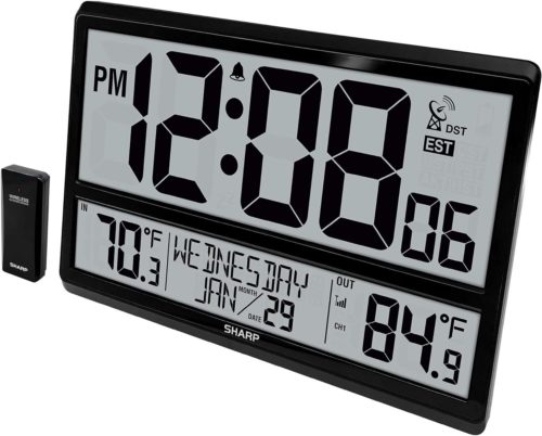 Atomic Clock Indoor/Outdoor Temperature,Wireless Outdoor Senso Battery Powered 4