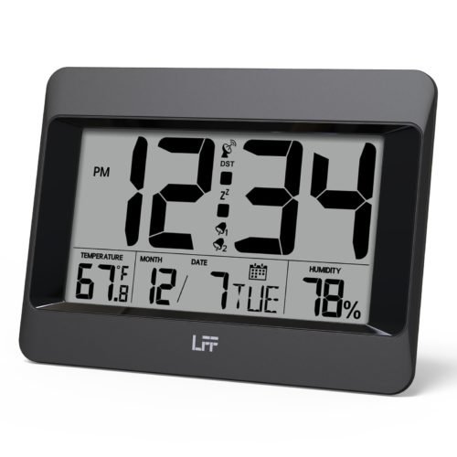 Atomic Clock Auto Set Digital Wal Clock Battery Operated Desk Alarm Clock Indoor