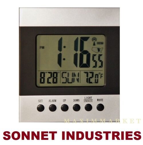 Atomic Desk Bedroom Wall Alarm Clock-1.5" Time Number, Back Blue Light On Demand