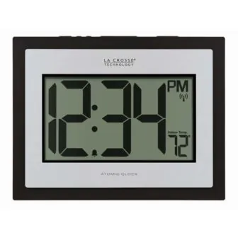 Atomic Digital Black/Silver Clock with Indoor Temperature photo Atomic Digital Black/Silver Clock with Indoor Temperature featured image