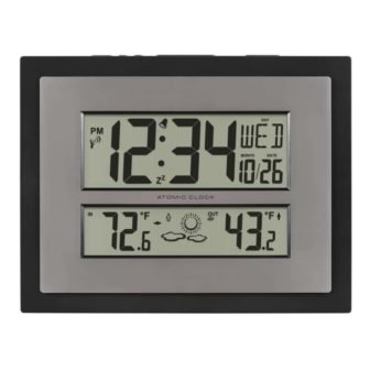 Atomic Digital Clock with Temperature and Forecast in Black/Silver