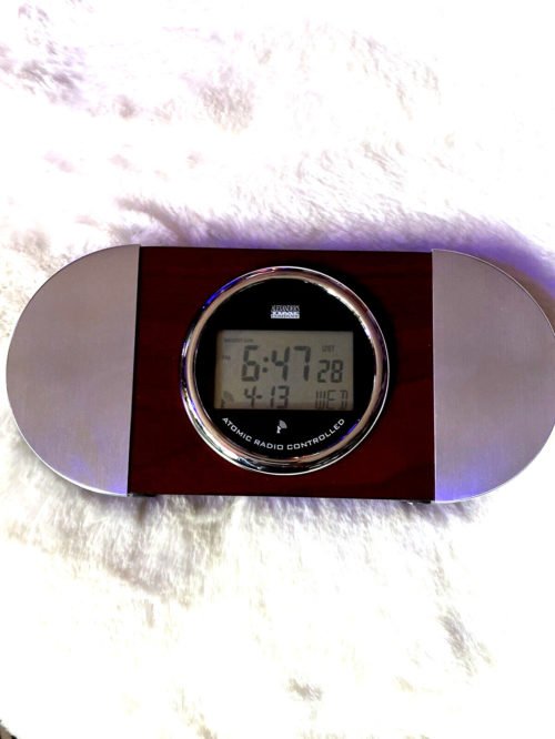 Atomic Radio Controlled Digital Desk Clock Battery Operated