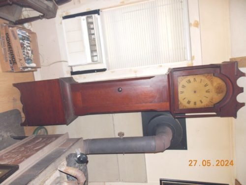 Attic Fresh ! Antique HEPPLEWHITE Tall Case Grandfather Clock c 1800 Cherry