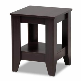 Audra Dark Brown One Shelf End Table