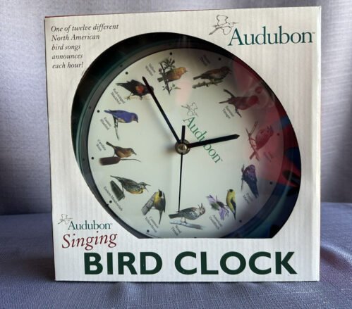 AUDUBON Singing BIRD CLOCK & Guide 8" Green North American Birds New in Box