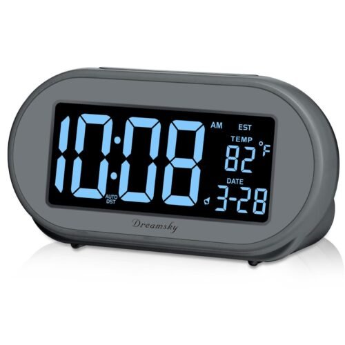 Auto Set Alarm Clock For Bedroom Digital Desk Clock With 0100% Dimmable Brightne