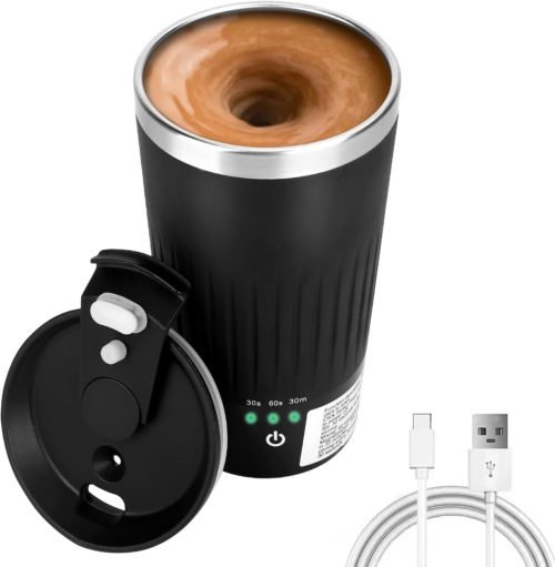 Auto Stirring Cup, Automatic Magnetic Self Stirring Coffee Cup with 3 Mixing Fun