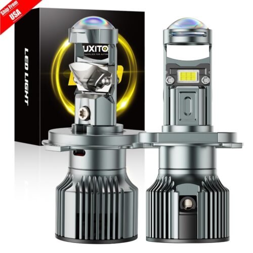 AUXITO H4 Bi LED Projector Lens LED Headlight Bulbs 50000LM High Low Beam 100W