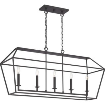 Aviary 5-Light Palladian Bronze Linear Chandelier