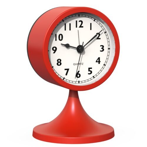 AYRELY® 3" Cute Analog Alarm ClockSmall Retro Table Clock Battery OperatedSli...