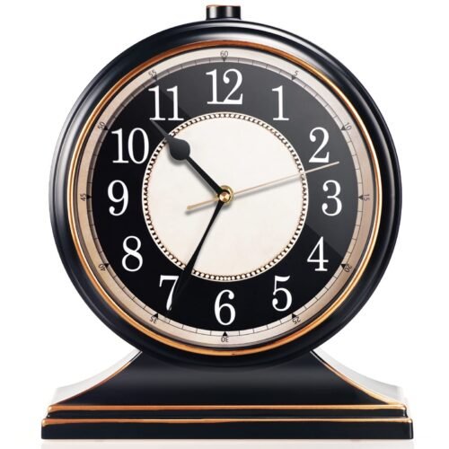 AYRELY® Vintage Desk Clock Silent-Non-Ticking 10-inch dial Table Clock,Mantel...