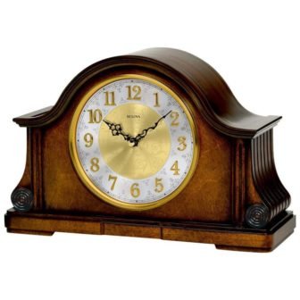 B1975 Chadbourne Desk Clock with Solid Wood and Walnut Finish
