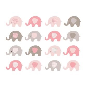 Baby Pink Elephant Wall Mural
