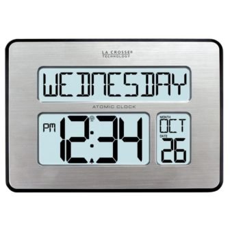 Backlight Atomic Full Calendar Digital Clock with Extra Large Digits
