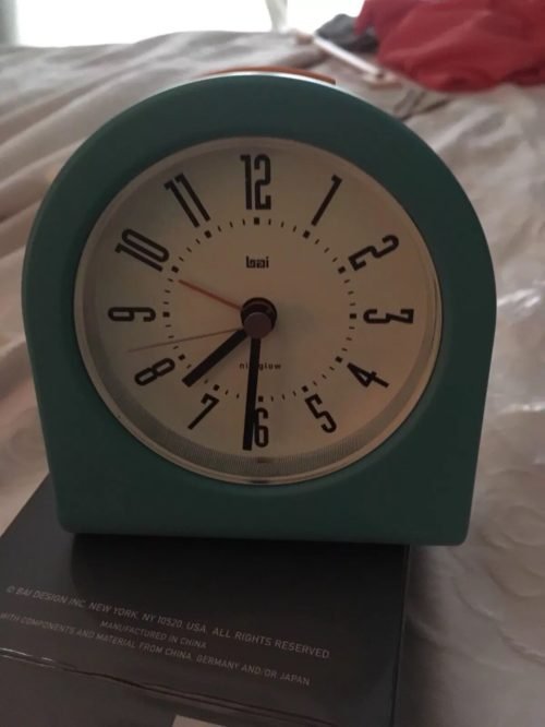 Bai Designer Pick-Me-Up Alarm Clock, Cyber Aqua. BAI.554.CA