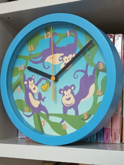 Bai Wall Clock Children's Monkey Bananas Tree Vine