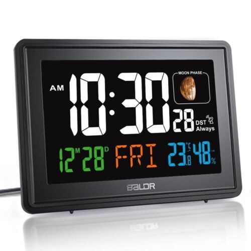 BALDR Atomic Alarm Clock - Large Color Display Digital Desk Clock