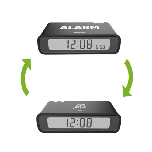 BALDR Flip Alarm Clock ON/OFF Snooze Nap Clock and White Backlight Clear Display