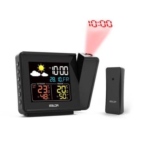BALDR Projection Alarm Clock with Remote Sensor Weather Forecast Temperature
