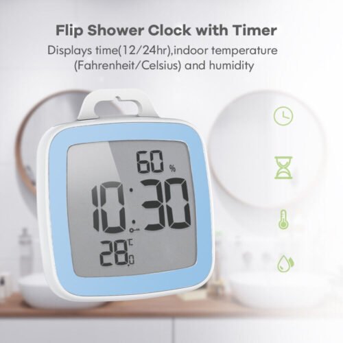 Baldr Shower Clock Waterproof Bathroom Temperature Humidity Instrument Timer