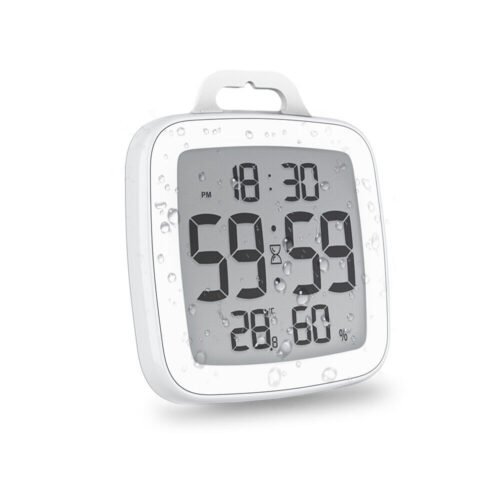 Baldr Shower Clock Waterproof Bathroom Timer Humidity Temperature Large Display