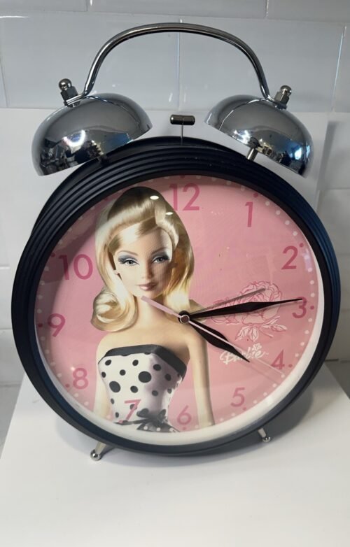 Barbie Jumbo Twin Bell Alarm Clock (M Z Berger & Co)-WORKS-RARE!!