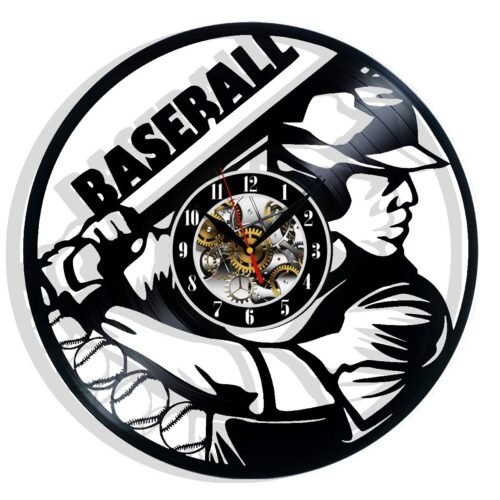 Baseball Vinyl Wall Clock Home Design Best Gift Birthday Holiday Present