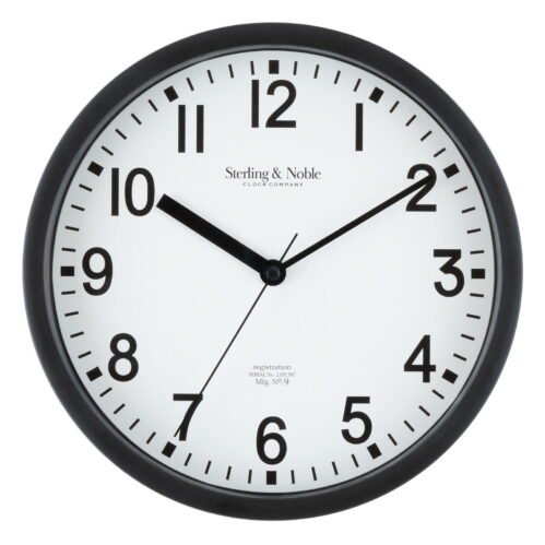 Basic Indoor 8.78" Black Analog Round Modern Wall Clock