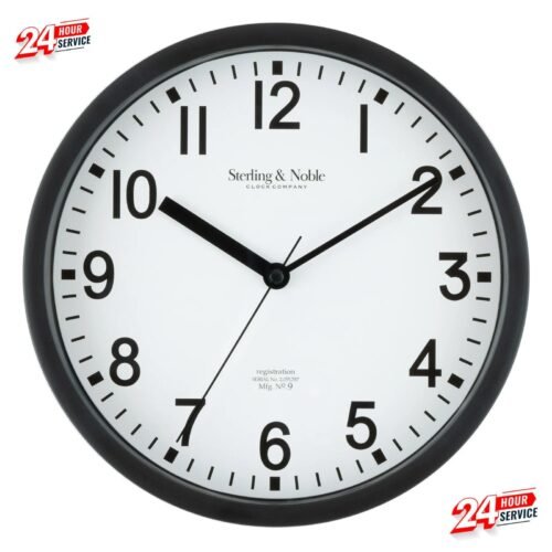 Basic Indoor 8.78" Black Analog round Modern Wall Clock