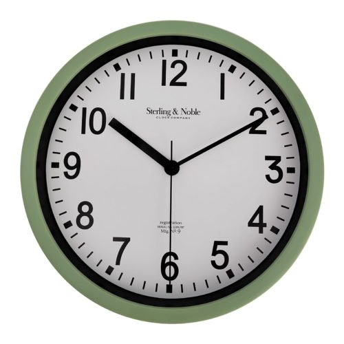 Basic Indoor 8.78" Sage Analog Round Modern Wall Clock