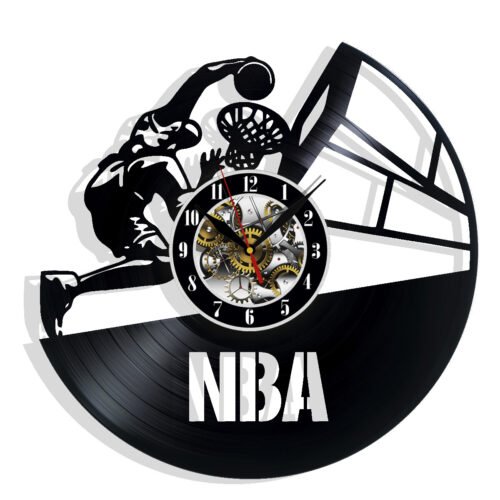 Basketball NBA Vinyl Wall Clock Gift Birthday Holiday Art Home Room Decor Design
