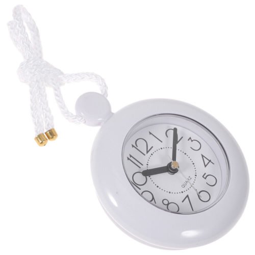 Bathroom Clock Waterproof Small White Idyllic Wall Clocks Hanging Decor Mute