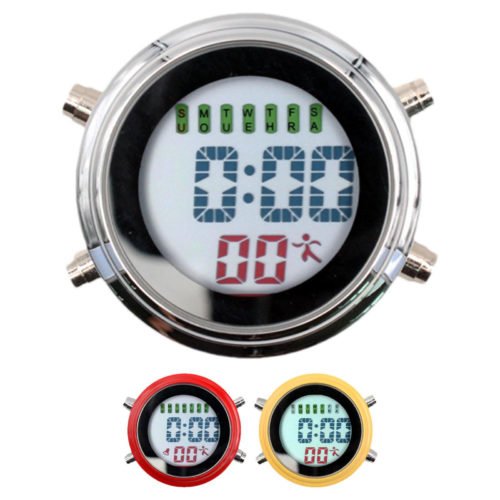 Bathroom Wall Clock Round Wall-Mounted Electronic Watch Waterproof Portable